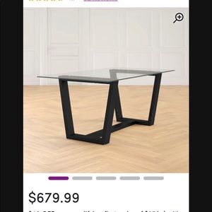 Glass dining table